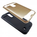 Wholesale LG K10 Premier LTE Iron Shield Hybrid Case (Champagne Gold)